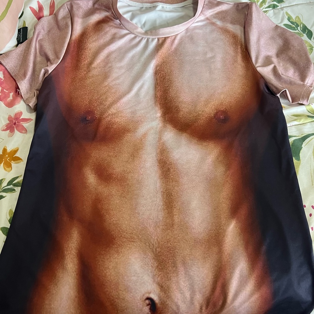 Men’s Bare Chest Novelty Tee shirt